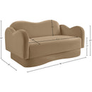  Meridian Bloom 58" Camel Velvet Upholstered Loveseat IMAGE 8