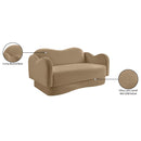  Meridian Bloom 58" Camel Velvet Upholstered Loveseat IMAGE 9