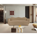  Meridian Bloom 82" Camel Velvet Upholstered Sofa IMAGE 2