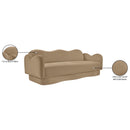  Meridian Bloom 82" Camel Velvet Upholstered Sofa IMAGE 9