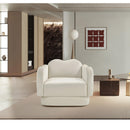  Meridian Bloom Cream Velvet Upholstered Chair IMAGE 2