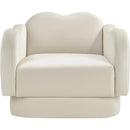  Meridian Bloom Cream Velvet Upholstered Chair IMAGE 3