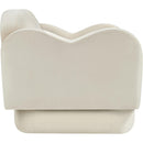  Meridian Bloom Cream Velvet Upholstered Chair IMAGE 4