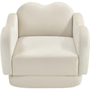  Meridian Bloom Cream Velvet Upholstered Chair IMAGE 6