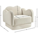  Meridian Bloom Cream Velvet Upholstered Chair IMAGE 8