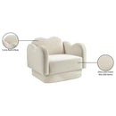  Meridian Bloom Cream Velvet Upholstered Chair IMAGE 9