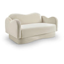  Meridian Bloom 58" Cream Velvet Upholstered Loveseat IMAGE 1