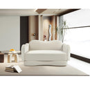  Meridian Bloom 58" Cream Velvet Upholstered Loveseat IMAGE 2