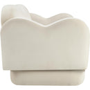  Meridian Bloom 58" Cream Velvet Upholstered Loveseat IMAGE 4