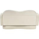  Meridian Bloom 58" Cream Velvet Upholstered Loveseat IMAGE 5