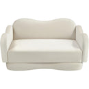  Meridian Bloom 58" Cream Velvet Upholstered Loveseat IMAGE 6