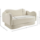  Meridian Bloom 58" Cream Velvet Upholstered Loveseat IMAGE 8