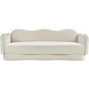  Meridian Bloom 82" Cream Velvet Upholstered Sofa IMAGE 3