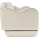  Meridian Bloom 82" Cream Velvet Upholstered Sofa IMAGE 4