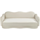 Meridian Bloom 82" Cream Velvet Upholstered Sofa IMAGE 6
