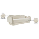  Meridian Bloom 82" Cream Velvet Upholstered Sofa IMAGE 9