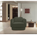  Meridian Bloom Green Velvet Upholstered Chair IMAGE 2