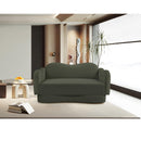  Meridian Bloom 58" Green Velvet Upholstered Loveseat IMAGE 2