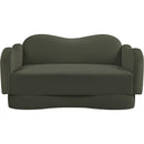  Meridian Bloom 58" Green Velvet Upholstered Loveseat IMAGE 3