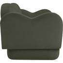  Meridian Bloom 58" Green Velvet Upholstered Loveseat IMAGE 4