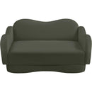  Meridian Bloom 58" Green Velvet Upholstered Loveseat IMAGE 6