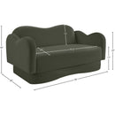  Meridian Bloom 58" Green Velvet Upholstered Loveseat IMAGE 8