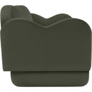  Meridian Bloom 82" Green Velvet Upholstered Sofa IMAGE 4