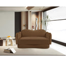  Meridian Bloom 58" Saddle Velvet Upholstered Loveseat IMAGE 2