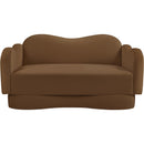  Meridian Bloom 58" Saddle Velvet Upholstered Loveseat IMAGE 3
