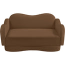  Meridian Bloom 58" Saddle Velvet Upholstered Loveseat IMAGE 6