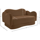  Meridian Bloom 58" Saddle Velvet Upholstered Loveseat IMAGE 8