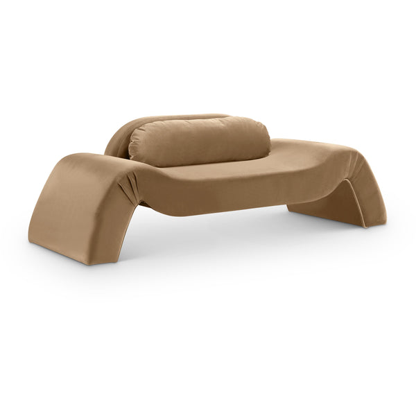 Meridian Austin Beige Velvet Loveseat IMAGE 1