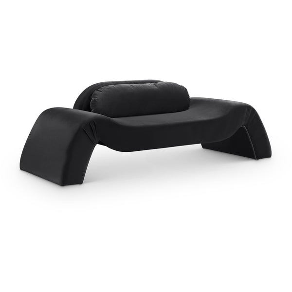 Meridian Austin Black Velvet Loveseat IMAGE 1