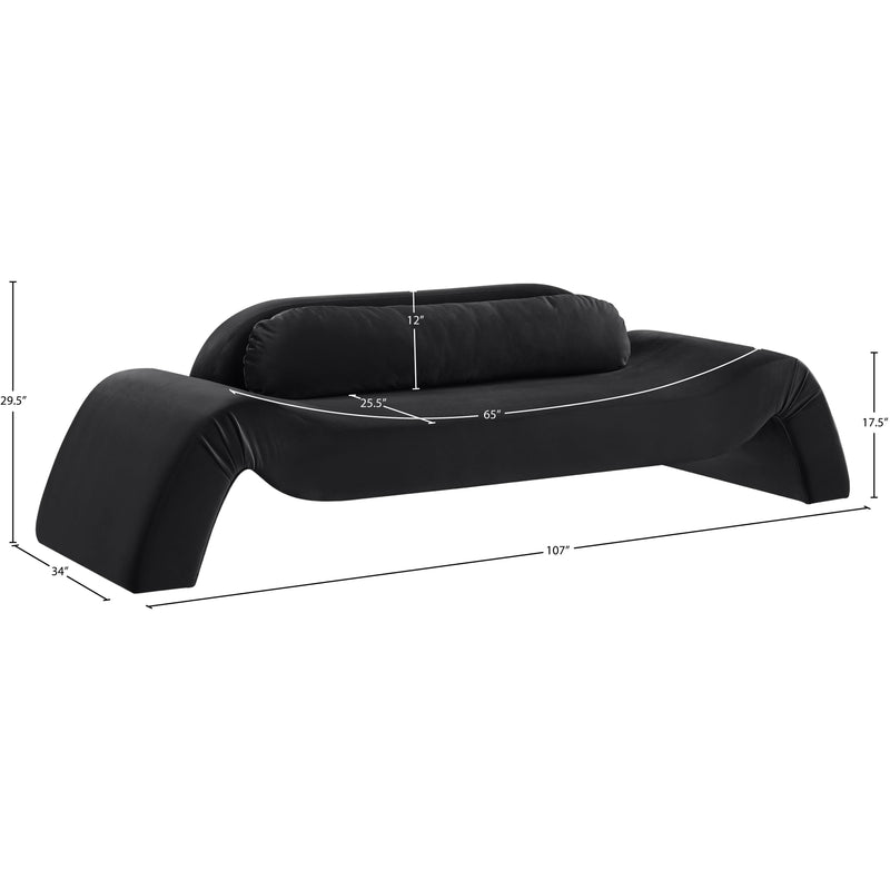 Meridian Austin Black Velvet Sofa IMAGE 7