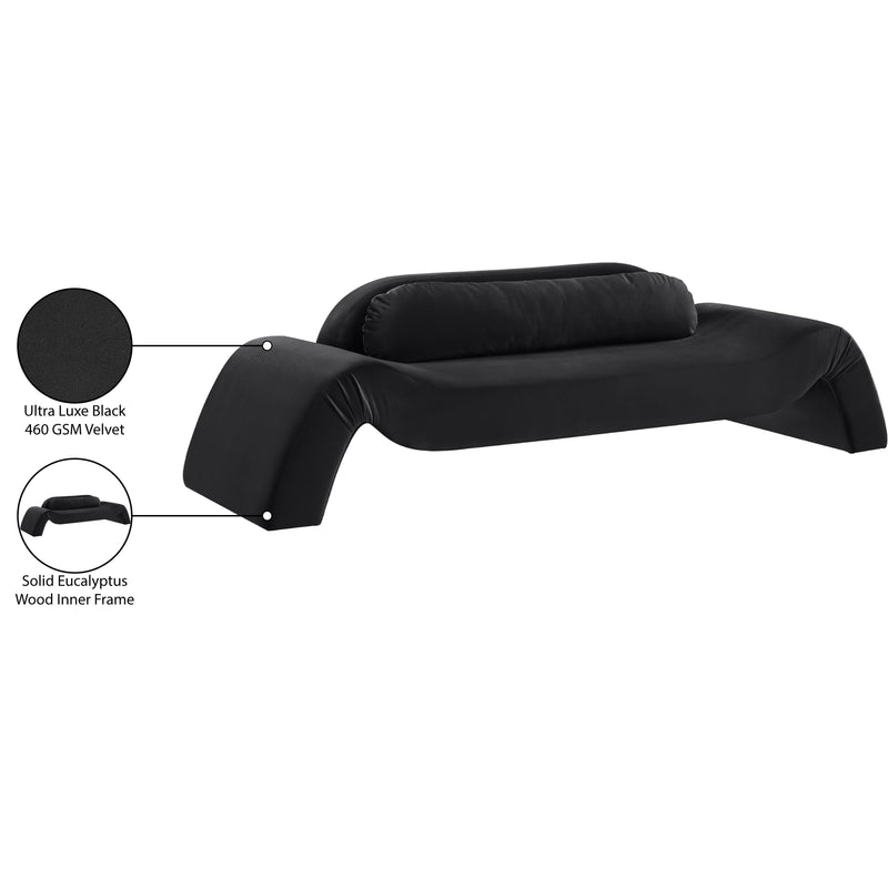 Meridian Austin Black Velvet Sofa IMAGE 8
