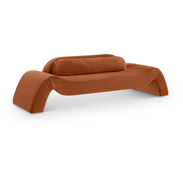 Meridian Austin Cognac Velvet Sofa IMAGE 1