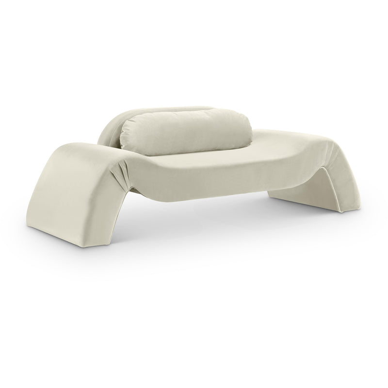 Meridian Austin Cream Velvet Loveseat IMAGE 1
