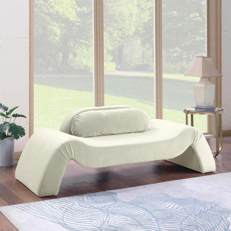 Meridian Austin Cream Velvet Loveseat IMAGE 2