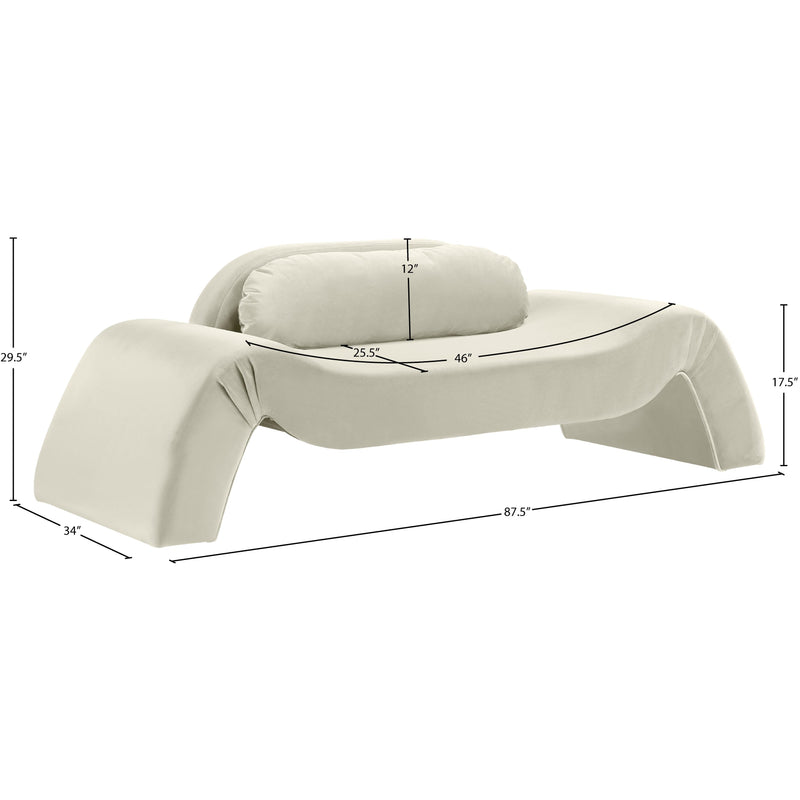 Meridian Austin Cream Velvet Loveseat IMAGE 7