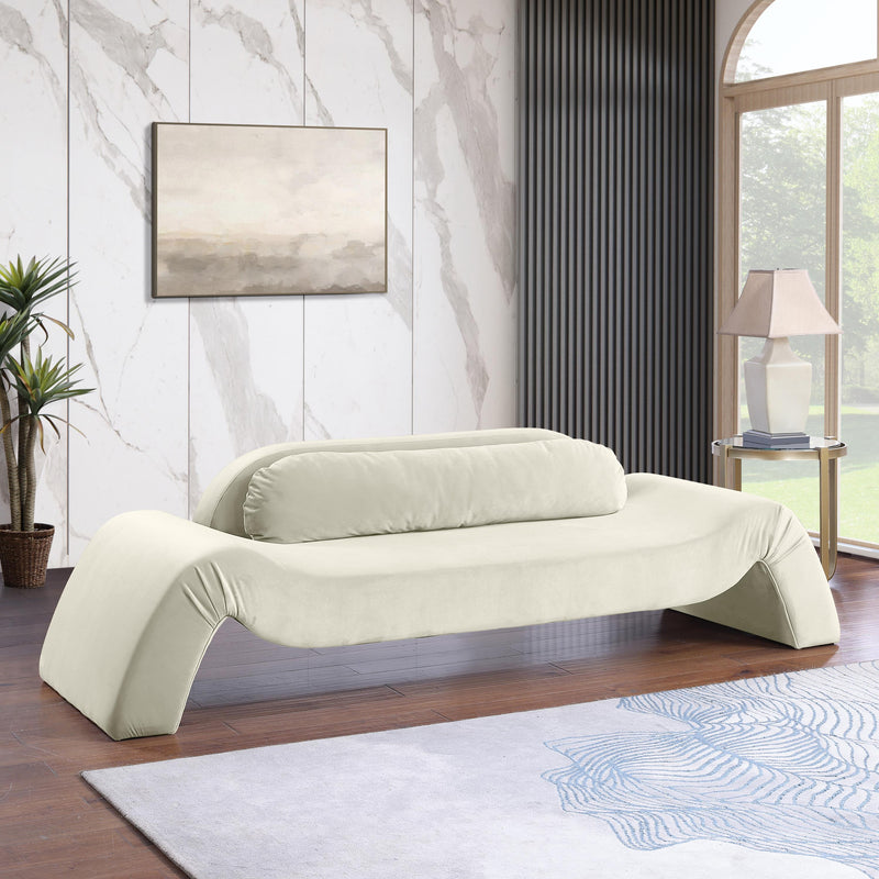 Meridian Austin Cream Velvet Sofa IMAGE 2