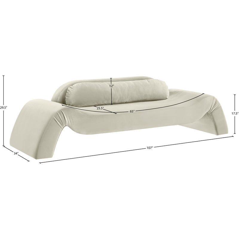 Meridian Austin Cream Velvet Sofa IMAGE 7
