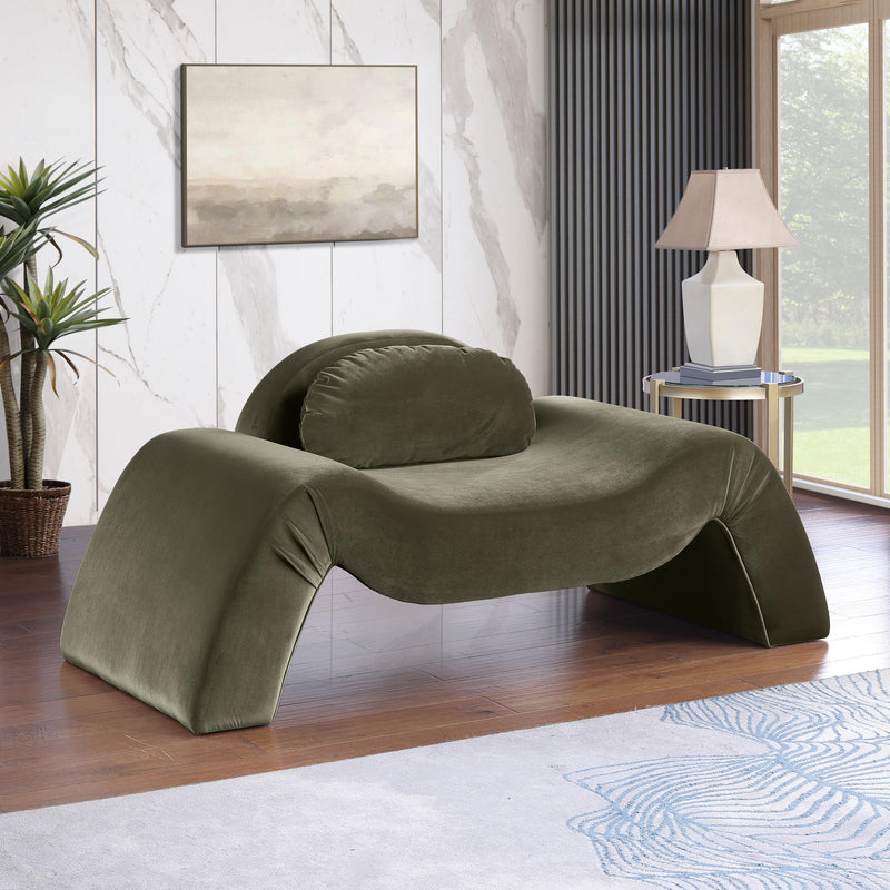 Meridian Austin Green Velvet Chair IMAGE 2
