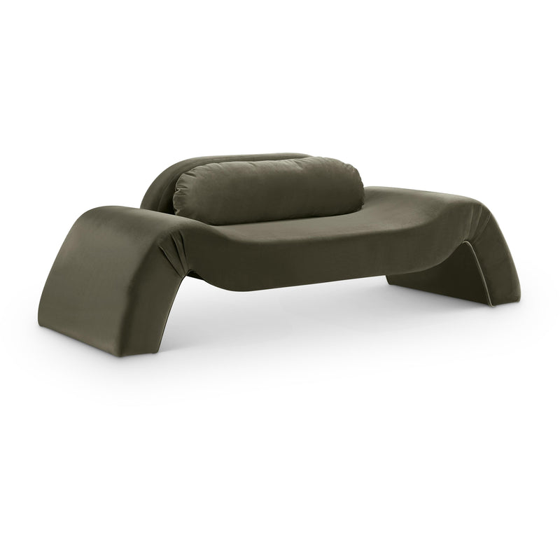 Meridian Austin Green Velvet Loveseat IMAGE 1