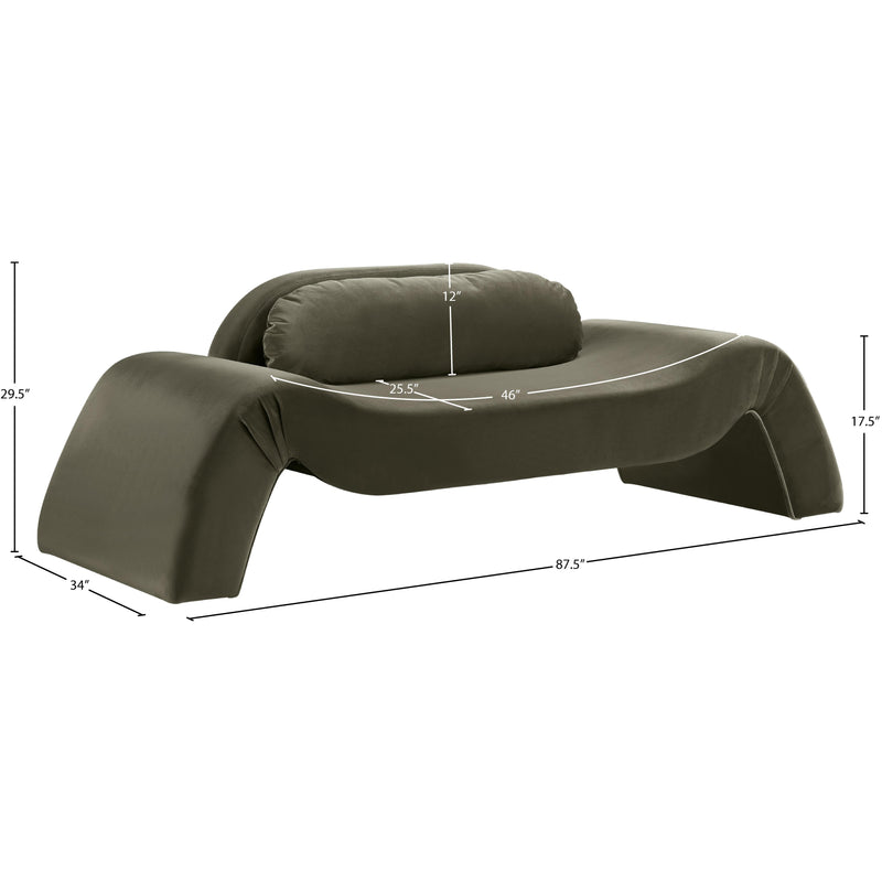 Meridian Austin Green Velvet Loveseat IMAGE 7