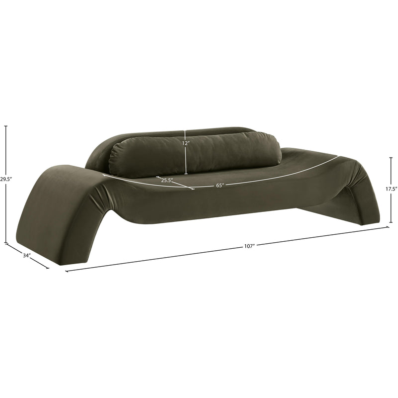 Meridian Austin Green Velvet Sofa IMAGE 7