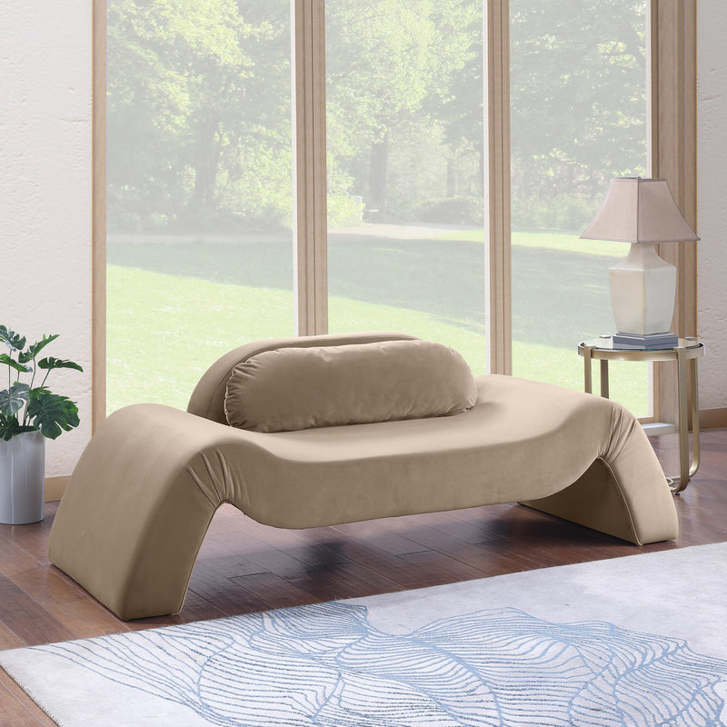 Meridian Austin Taupe Velvet Loveseat IMAGE 2