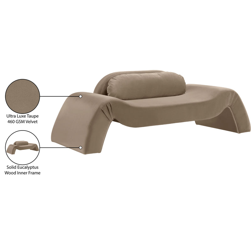 Meridian Austin Taupe Velvet Loveseat IMAGE 8