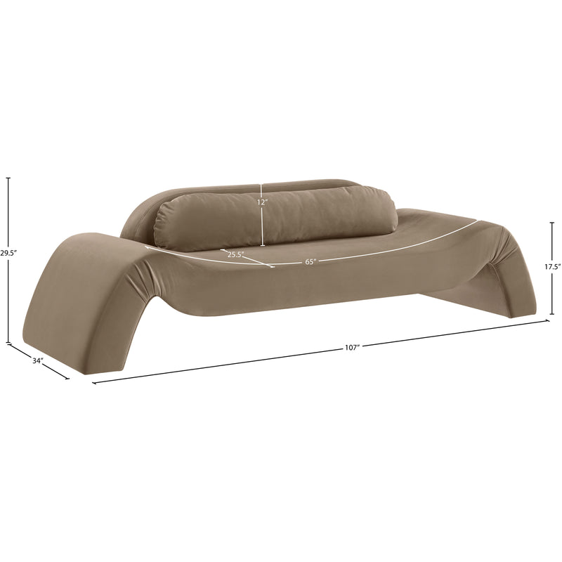 Meridian Austin Taupe Velvet Sofa IMAGE 7