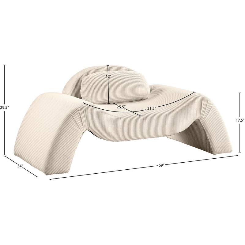 Meridian Austin Beige Corduroy Fabric Chair IMAGE 7