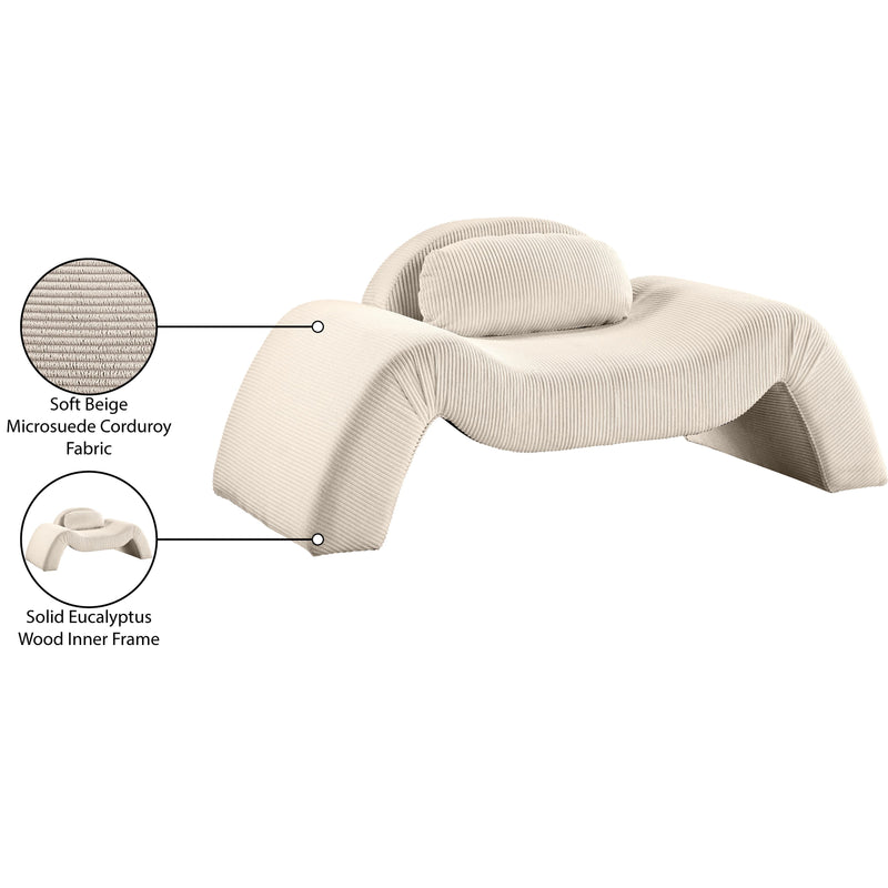 Meridian Austin Beige Corduroy Fabric Chair IMAGE 8